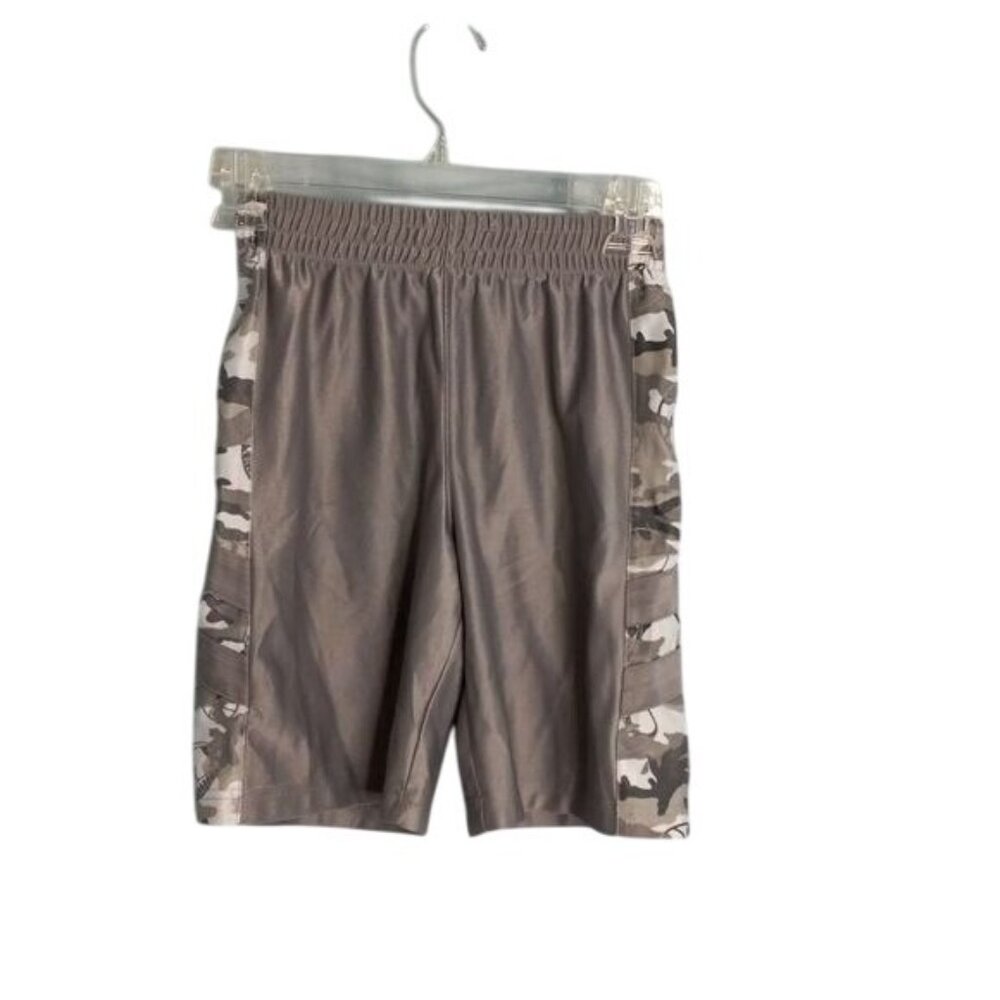 Athletech Size M 8 Shorts Boys Gray Camo Side Stripe Athletic